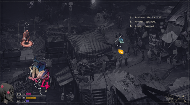 Man fühlt sich hier wirklich wie ein Spion, weil Entscheidungen ständig abgewogen werden müssen – anders als bei Disco Elysium. © ZA/UM 